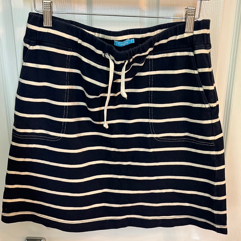 Cotton striped casual mini skirt